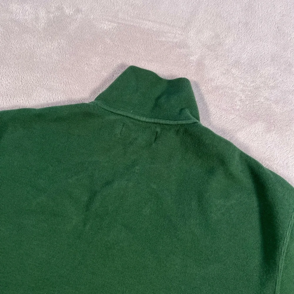 Polo Ralph Lauren Sweater Mens Size Large Green Quarter Zip Pullover Cotton 90s